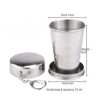 Nerūdijančio plieno teleskopinis puodelis sulankstomas puodelis lauko kelioninis plovimo puodelis Nešiojamas Creative Que butelis mini mažas puodelis Foldable cup 75 ML