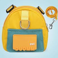 Dogs Pouch With Harness Outdoor Travel Dog Knapsack Pet Backpack Dog School Bag Dog Snack Bags geltona
