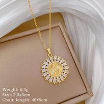 Ring Portrait Full Of Diamonds Light Luxury Temperament Gorgeous Full Diamond Necklace Female Versatile Collarbone Chain Titanium Steel