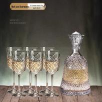 Rotating Crystal Wine Decanter with Crystal Ball