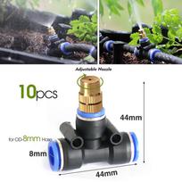 10 VNT. Žalvariniai Reguliuojami Sodo Mikro Purkštukų Antgaliai 5/8mm 8/12mm PE Žarnai Lauko Rūko Vėsinimo Sistemos Laistymo Purkštuvai