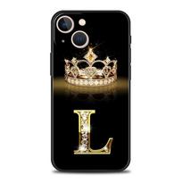 Luxury Phone Case For iPhone 11 12 13 15 16 14 Pro Max X XR XS 7 8 Plus 2020 Soft Cover Funda Fashion Diamond Crown Letter A For iPhone 7 8 SE