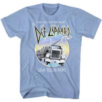Def Leppard Pastel Night Light Blue Heather Adult T-Shirt L