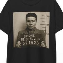 Simone De Beauvoir Mugshot T-Shirt: Funny Feminist Meme Tee L