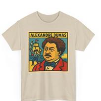 Alexandre Dumas Comic T-Shirt: Retro French Novelist Graphic Tee S