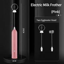 1 PCS Electric Milk Frother Portable Egg Beater USB Rechargeable Handheld Coffee Blender Milk Shaker Mixer Foamer Food Blender rožinė