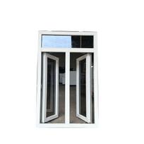 Modernaus dizaino baltos UPVC PVC dvigubo stiklo paketo atidaromos prancūziškos langinės namui balta