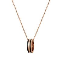 Daniel Wellington necklace Two-color textured ring, alloy necklace, same style for men and women, couple model, rose gold, obsidian black DW00400305 juoda