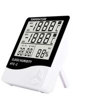 HTC2 Digital LCD Temperature Thermometer Humidity Hygrometer Meter Clock Probe 2019 and Newer