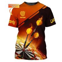 Cool Dart Plate Pattern T-Shirts Customized Short Sleeve O-Neck Street Loose Tees 3D Printed Flame Darts T Shirt  Men Women XS