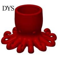 Cute Desk Accessory 3D Printed Pen Holder, Octopus Shape Pencil Cup, Creative Stand Ocean Animal Desktop Organizer for Home Office Fun Decoration raudona