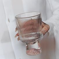 Pink Limited Mountain Glass Cup High End Small Batch Cocktail Wine Dessert Coffee Drinkware 201-300ml
