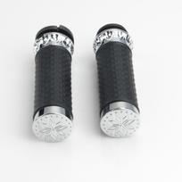 VIMAS Motorcycle Hand Grips for Aluminum + Rubber Black Handle with Throttle Controls 38*140mm Retrofit/Upgrade A104-1E-6&Electronic throttle