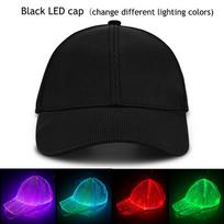 Fashion LED Light Fiber Optic Glowing Party Baseball Cap Bar Dance Glowing Hip Hop Couples Outdoor Wear Performance Props One Size juoda