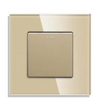 CNBINGO EU Standard Glass Panel Doorbell Switch of Home Automation Switches Wall Switches (Gold,86*86mm&Eu Standard) auksas