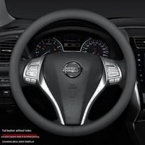 Compatible with Nissan Sylphy, Tiida, Qashqai, Livina, X-Trail, Sunny, Bluebird Steering Wheel Cover - Genuine Leather 36 cm