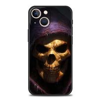 Grim Reaper Kaukolė Skeletas Prabangus Telefono Dėklas iPhone 13 15 14 12 11 Pro MAX XR X SE XS 7 8 Plus Minkštas Silikoninis Juodas Viršelis iPhone 15Pro Max