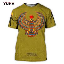 Vyriški marškinėliai Vasariniai Retro stiliaus Mada Egipto faraono spauda Trumpomis rankovėmis Marškinėliai Greitai džiūstantys Vyriški apvaliu kaklu Laisvi viršūnės XL