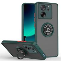 Armor Matte Case For Xiaomi 13T Pro Cover Ring Magnetic Holder Stand Coque Funda For Xiaomi 13T tamsiai žalia spalva