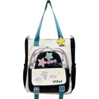 School bag cute girl messenger bag high value dopamine contrasting color primary and secondary school students 3-6 two-piece backpack