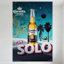 Corona Cerveza Coronita Metal Tin Sign, Beach Tropical Palm Tree Hammock Sunset Bar Home Decor, Vintage Beer Advertising Plaque 20x30cm（7.8x11.8inch）