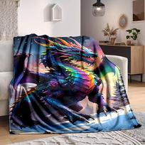 1 vnt. Drakonų fantazijos pledas, lengvas flanelinis užklotas sofai, lovai, kelionėms, stovyklavimui, svetainei, biurui, sofai, kėdei ir lovai 80cmx120cm