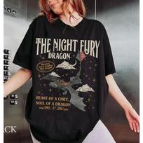 Womens Summer Toothless Fashion Print Tshirt Casual Top Clothing Comfortable Daily Wear Cute Dragon Style Tee S black
