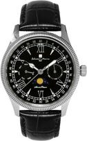 Moon 5 ATM Water Leather Limited [Salvatore Marra] Men's Watch, Phase, Multi-Calendar, Resistant, Business/Formal, Strap, Edition, Silver/Black, juoda
