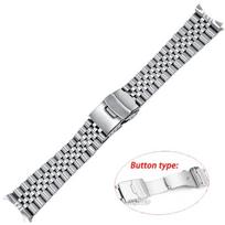 Tvirtas nerūdijančio plieno apyrankė Seiko prabangiems laikrodžiams su lenktu galu, Oyster 20mm 22mm apyrankė, Jubilee laikrodžio aksesuaras 20mm&no logo gray