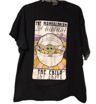 Star Wars The Mandalorian Shirt XL Black The Child Baby Yoda Aurebesh Graphic Unisex T-Shirt XXL