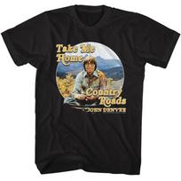 John Denver Circle Mountain Range Black T-Shirt M