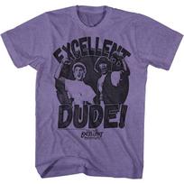 Bill and Ted Excellent Dude Retro Purple Heather Adult T-Shirt 4XL