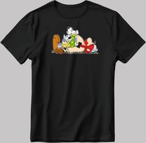 Asterix And Obelix Figure Short Sleeve White-Black Men's / Women's T-Shirt N569 S