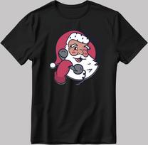 Santa Claus Figure Short Sleeve White-Black Men's / Women's T-Shirt U448 L
