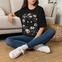 Kawaii Grim Reaper Cat T-Shirt | Creepy Cute Skull Tee, Pastel Goth Cat, Dark Gothic Kitten Shirt 4XL