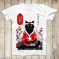 Japanese Sushi Cat Kitten Limited Edition Anime Manga Top Tee Best Cute Gift Men Women Unisex Retro Style T-Shirt 3157 S