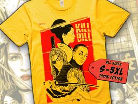 Kill Bill V18 T-Shirt Vintage YELLOW T-Shirt DTG Digital Print Sizes S M L XL 2XL 3XL 4XL 5XL L