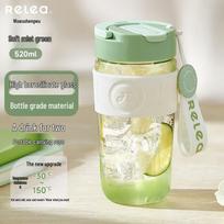 RELEA 520ML Women's Glass Straw Cup