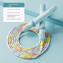 Bamboo Joint Racing Jump Rope Adjustable Sports Rope Sporting Goods Exam Jump Rope  Fitness mėlyna