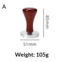 Barista Grade Espresso Coffee Tamper 51mm 53mm Solid Wood Handle for Consistent Coffee Pressure A