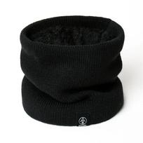 Madingas moteriškas megztas šalikas, vienspalvis, kašmyro imitacijos, žieminis snudas, šalikai, moteriškas šiltas storas unisex vyriškas kaklo šalikas, žiedas 16cm&18cm juoda