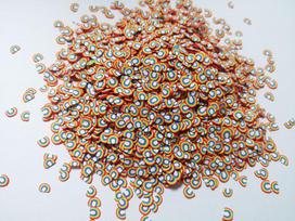 High Quality Hot Sale 5mm Rainbow Kawaii Sprinkle 3D Polymer Clay Slices Nails Sticker Slime Art DIY Crafts Child-Safe Non-Toxic raudona