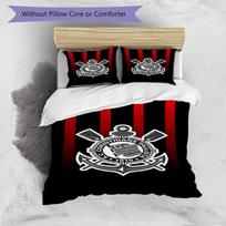 Sport Club Football Crest Printed Pattern Duvet Cover Set – includes 1 duvet cover and 2 matching pillowcases Bedroom decor Christmas gifts 135cm*200cm