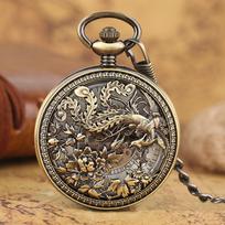 Fashion Hollow Carving Pattern Digital Pocket Watch Man Watches As shown in the figure