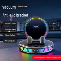 Wireless Car Phone Holder with RGB Ambient Light for Dashboard, Anti-Shake Support