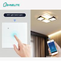 WiFi Switch EU UK Alexa Google Home Tempered Glass Remote Wall Switches 1 2 3 4 Gang 86mm*86 mm&Uk Standard balta