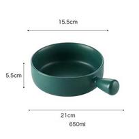 Factory Direct Sell Color Glazed Matte Nordic Baking Bowl Noodle Salad Bowl Ceramic Bowl With Handle 15.5cm