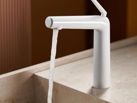 European Minimal Matte White Wash Basin Faucet Single Hole Deck Mount Brass Bathroom Sink Mixer Tap  White Basin Tap for Project (White,Other)