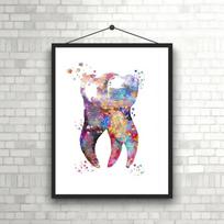 5D DIY Diamond Painting ,Teeth Pictures,Cross Stitch Kits Diamond Mosaic,Full Rhinestones Diamond Painting, Handmade Home Decor Gifts Round drill 30x40cm
