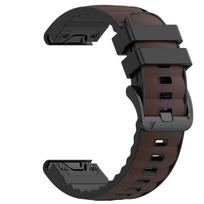 22/26 mm odinis+silikoninis dirželis Garmin Fenix 8 47 mm 51 mm 7 7X 6 6X 5 5X Plus Enduro 3 Tactix 9 Forerunner 965 955 970 apyrankė 22mm tamsiai ruda spalva